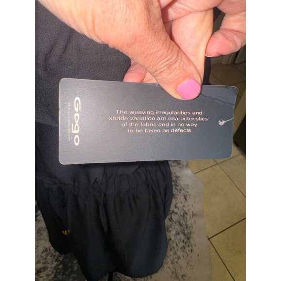 NWT Blush Black Button-Front Sleeveless Dress Bib Overall Drawstring Plus Sz 1X - Picture 7 of 9